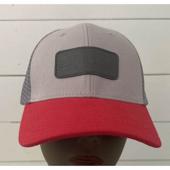 Exmark Strapback Trucker Hat Gray Red One Size Mesh Back Outdoor Cap 6 Panel - Picture 1 of 7